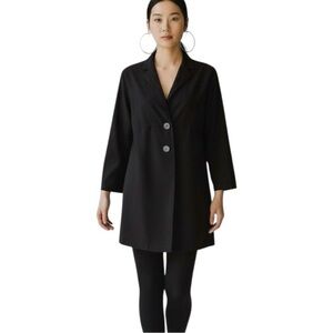J.Jill Black Longline Minimalist Stretch Blazer Jacket Womens Size 4 Capsule